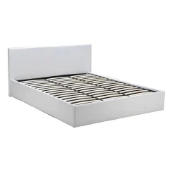 Lit coffre 2 places 160x200cm blanc avec sommier BACELAN>Bb Loisir Clearance