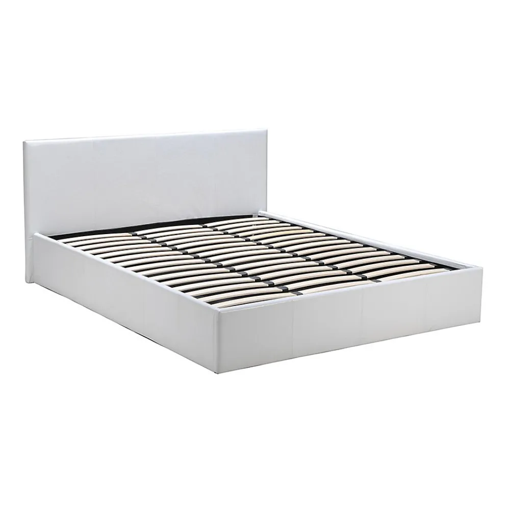 Lit coffre 2 places 160x200cm blanc avec sommier BACELAN>Bb Loisir Clearance
