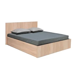 Bb Loisir Lit coffre 2 places 140x200cm couleur chêne avec sommier MARO* Lit Coffre