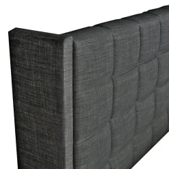 Lit coffre 2 places 160x200cm tissu Gris foncé avec sommier WALLE><noscript><img width=
