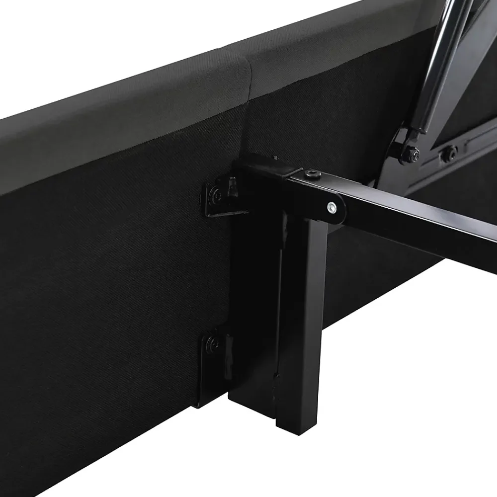 Generique Lit coffre 160 x 200 cm - Lit Double avec Sommier à Lattes - Lin Bois Métal - Sans Matelas - Gris* Lit Coffre