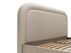 Vente-unique Lit coffre 140 x 190 cm - Tissu chiné - Beige - FIREZA II* Lit Coffre