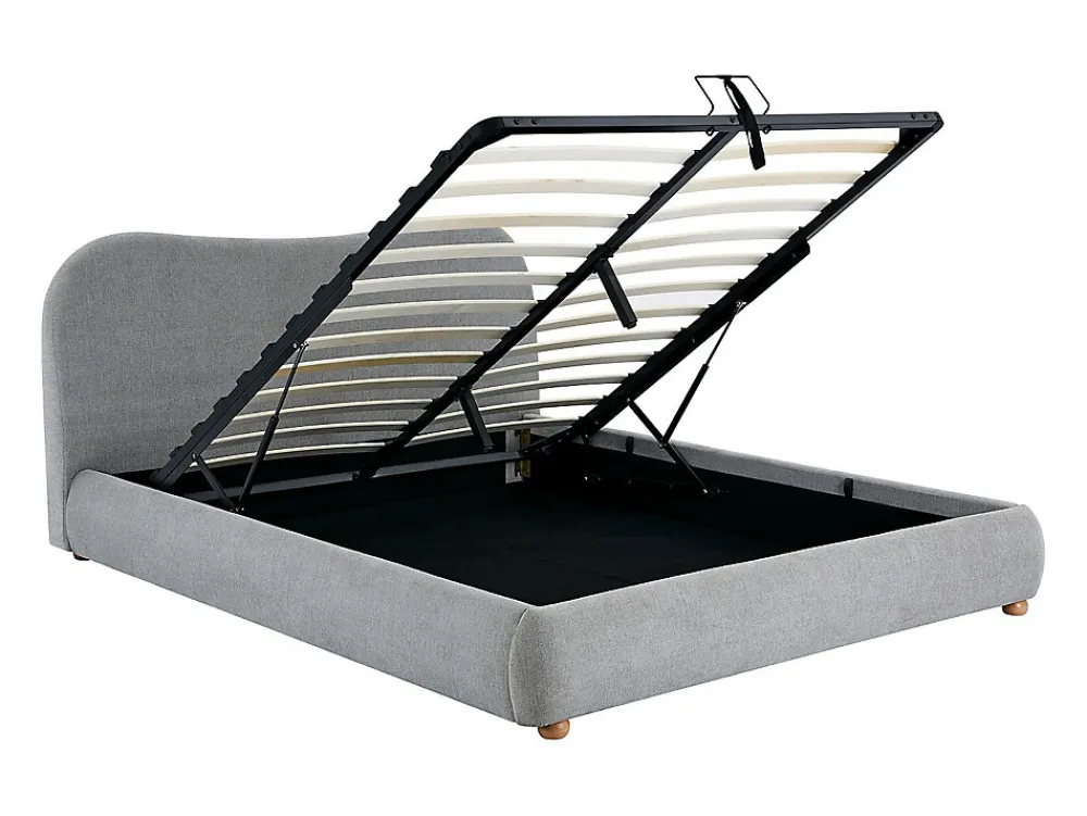 Lit coffre 160 x 200 cm - Tissu - Gris clair + Matelas - VANARI>Vente-unique Sale