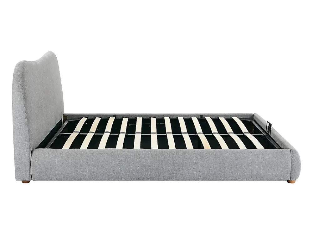 Lit coffre 160 x 200 cm - Tissu - Gris clair + Matelas - VANARI>Vente-unique Sale