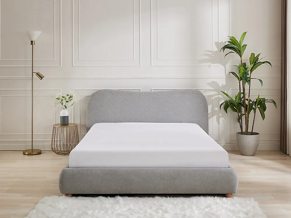 Lit coffre 160 x 200 cm - Tissu - Gris clair + Matelas - VANARI>Vente-unique Sale