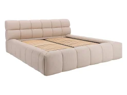 Lit coffre 160 x 200 cm - Tissu - Beige + Matelas - FORVIK II><noscript><img width=
