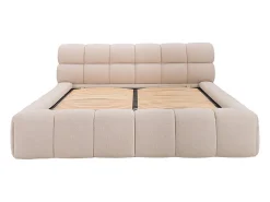 Lit coffre 160 x 200 cm - Tissu - Beige + Matelas - FORVIK II><noscript><img width=