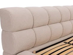 Lit coffre 160 x 200 cm - Tissu - Beige + Matelas - FORVIK II><noscript><img width=