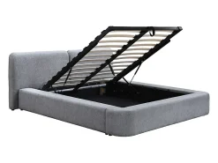 Vente-unique Lit coffre 140 x 190 cm - Tissu - Gris - JUDALO de Maison Céphy* Lit Coffre