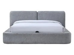 Vente-unique Lit coffre 140 x 190 cm - Tissu - Gris - JUDALO de Maison Céphy* Lit Coffre