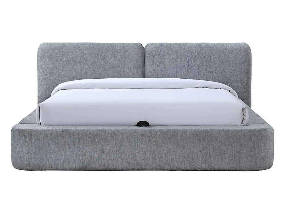 Vente-unique Lit coffre 140 x 190 cm - Tissu - Gris - JUDALO de Maison Céphy* Lit Coffre
