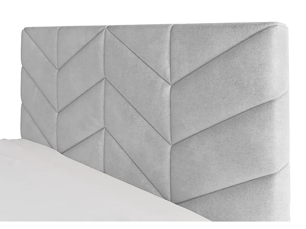 Lit coffre 200 x 200 cm - Tissu texturé - Gris + Matelas - JUSTANI>Vente-unique Clearance