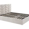 Vente-unique Lit coffre 180 x 200 cm - Tissu texturé - Crème - JUSTANI* Lit Coffre