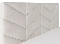 Vente-unique Lit coffre 180 x 200 cm - Tissu texturé - Crème - JUSTANI* Lit Coffre