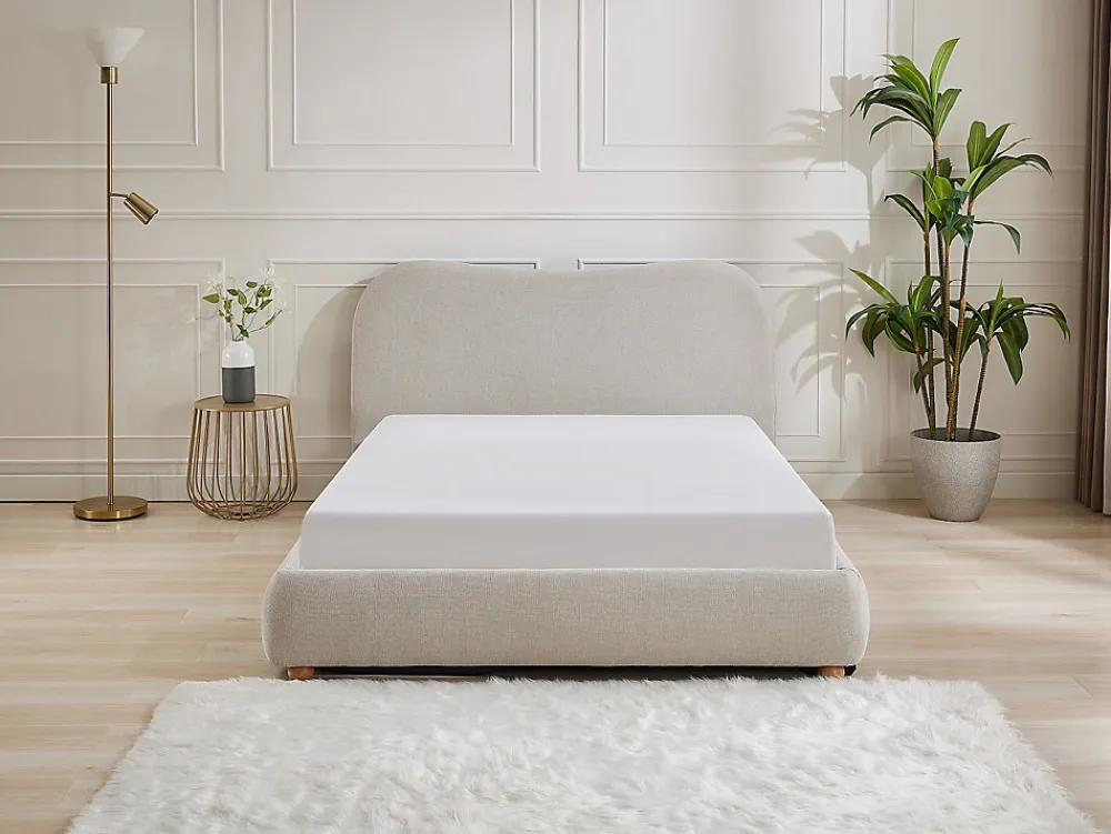 Lit coffre 160 x 200 cm - Tissu - Beige - VANARI>Vente-unique Online