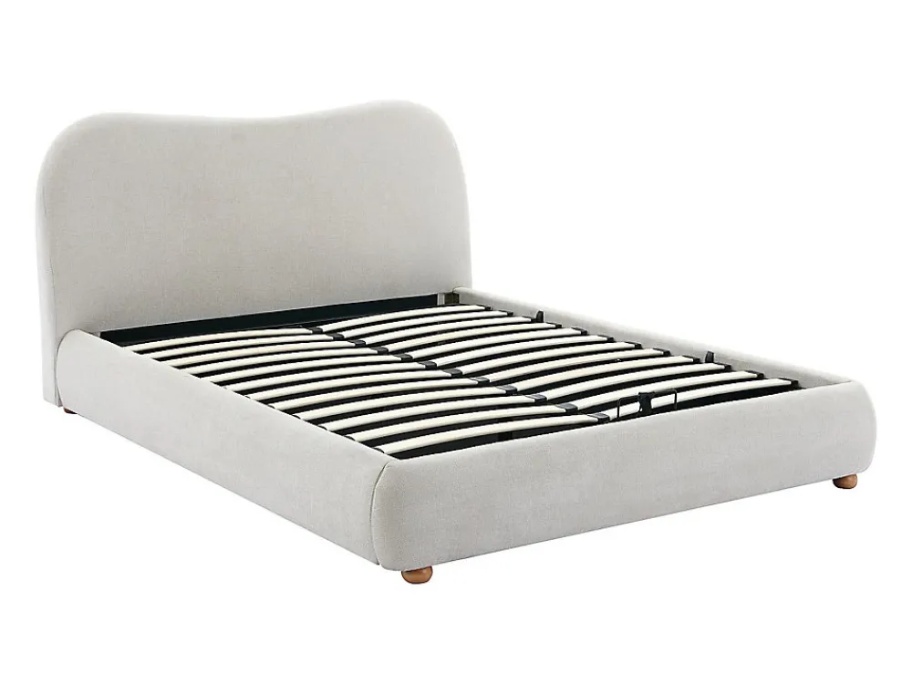 Lit coffre 160 x 200 cm - Tissu - Beige - VANARI>Vente-unique Online