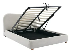 Lit coffre 160 x 200 cm - Tissu - Beige - VANARI><noscript><img width=