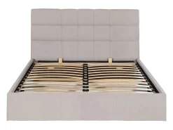 Lit coffre 160 x 200 cm - Tissu - Beige + Matelas - ELIAVA><noscript><img width=