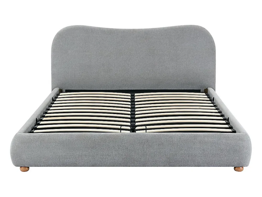 Lit coffre 180 x 200 cm - Tissu - Gris clair + Matelas - VANARI>Vente-unique Clearance