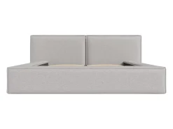 Vente-unique Lit coffre 140 x 190 cm - Tissu - Gris clair - TIMANO* Lit Coffre