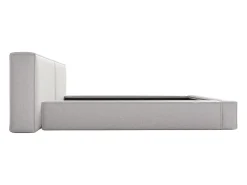 Vente-unique Lit coffre 140 x 190 cm - Tissu - Gris clair - TIMANO* Lit Coffre
