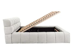 Lit coffre 160 x 200 cm - Tissu - Gris clair - FORVIK><noscript><img width=