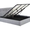 Vente-unique Lit coffre 180 x 200 cm - Tissu bouclette - Gris + Matelas - MAZIRI* Ensemble Sommier Et Matelas
