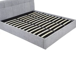 Vente-unique Lit coffre 180 x 200 cm - Tissu bouclette - Gris + Matelas - MAZIRI* Ensemble Sommier Et Matelas