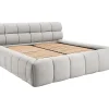 Vente-unique Lit coffre 180 x 200 cm - Tissu - Gris clair + Matelas - FORVIK* Ensemble Sommier Et Matelas