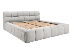 Vente-unique Lit coffre 180 x 200 cm - Tissu - Gris clair + Matelas - FORVIK* Ensemble Sommier Et Matelas