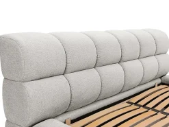 Vente-unique Lit coffre 180 x 200 cm - Tissu - Gris clair + Matelas - FORVIK* Ensemble Sommier Et Matelas