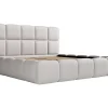 Vente-unique Lit coffre 180 x 200 cm - Tissu chiné - Gris clair - DAMADO II* Lit Coffre