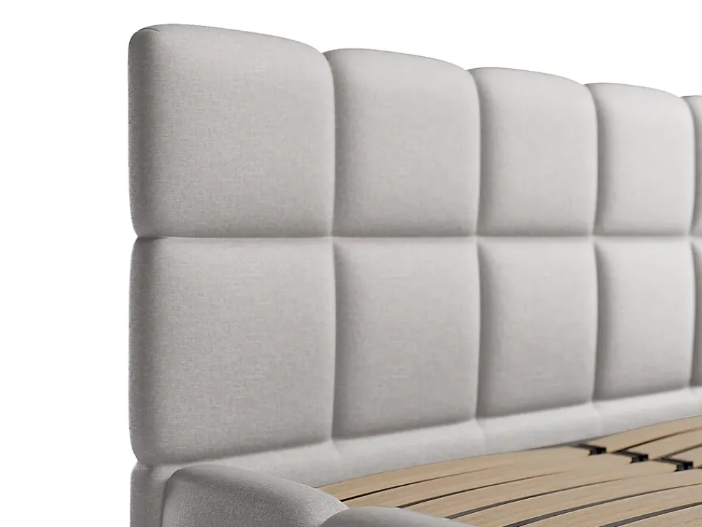 Vente-unique Lit coffre 180 x 200 cm - Tissu chiné - Gris clair - DAMADO II* Lit Coffre