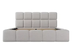Vente-unique Lit coffre 180 x 200 cm - Tissu chiné - Gris clair - DAMADO II* Lit Coffre