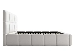 Vente-unique Lit coffre 180 x 200 cm - Tissu chiné - Gris clair - DAMADO II* Lit Coffre