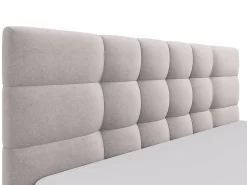 Vente-unique Lit coffre 200 x 200 cm - Tissu - Beige - ELIAVA* Lit Coffre