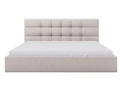 Vente-unique Lit coffre 200 x 200 cm - Tissu - Beige - ELIAVA* Lit Coffre