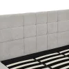 Vente-unique Lit coffre 180 x 200 cm - Tissu - Gris - HOPEYA* Lit Coffre