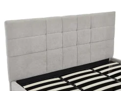 Vente-unique Lit coffre 180 x 200 cm - Tissu - Gris - HOPEYA* Lit Coffre