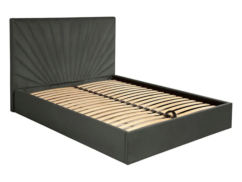 Lit coffre 180 x 200 cm - Velours - Gris anthracite + Matelas - RILIODA>Vente-unique New