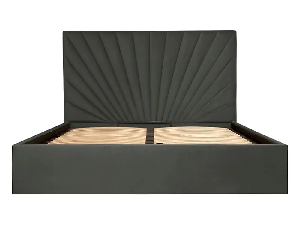 Lit coffre 180 x 200 cm - Velours - Gris anthracite + Matelas - RILIODA>Vente-unique New