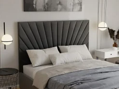Lit coffre 180 x 200 cm - Velours - Gris anthracite + Matelas - RILIODA><noscript><img width=