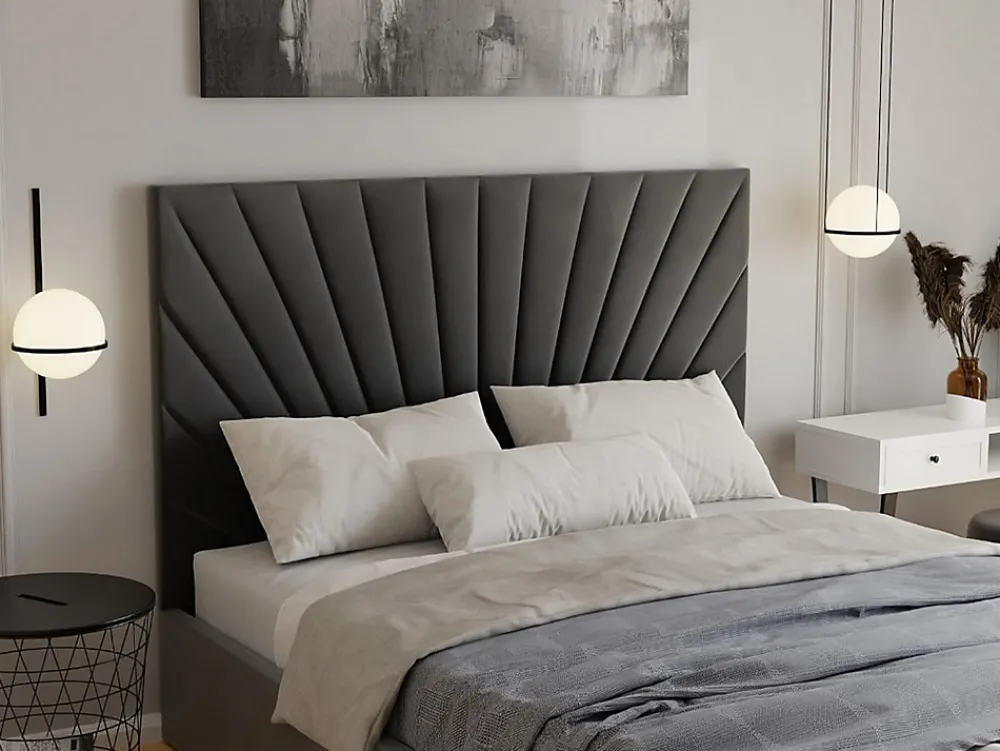 Lit coffre 180 x 200 cm - Velours - Gris anthracite + Matelas - RILIODA>Vente-unique New
