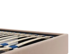 Vente-unique Lit coffre 200 x 200 cm - Velours - Beige - MIRDAL* Lit Coffre