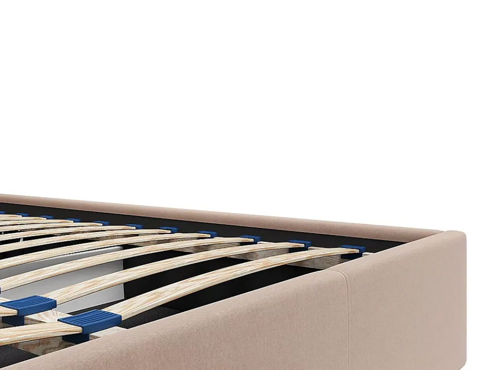Vente-unique Lit coffre 200 x 200 cm - Velours - Beige - MIRDAL* Lit Coffre