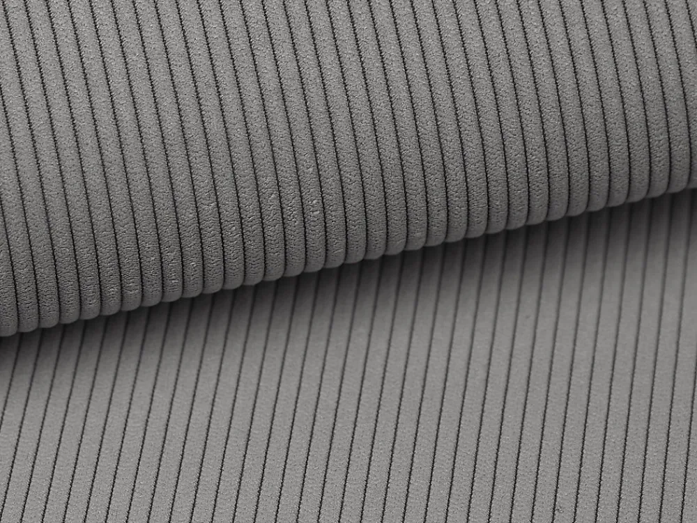 Lit coffre 140 x 190 cm avec tête de lit coutures verticales - Velours côtelé - Gris + Matelas - SARAH>Vente-unique Clearance