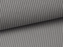 Lit coffre 160 x 200 cm avec tête de lit coutures verticales - Velours côtelé - Gris + Matelas - SARAH><noscript><img width=