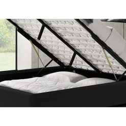 Lit coffre 140 x 190 cm noir - KENNINGTON><noscript><img width=