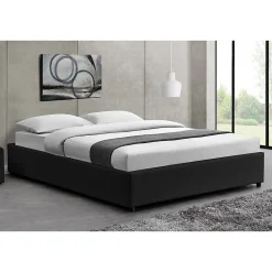 Lit coffre 140 x 190 cm noir - KENNINGTON><noscript><img width=