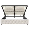 Generique lit coffre 160 x 200,lit double 160 x 200 avec sommier,Tête de lit avec chargement USB et lumières LED réglables,velours,Beige* Lit Coffre